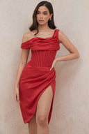 Chic Asymmetrical Cocktail Dress with High Slit