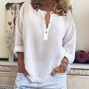 Women's Linen Button-Up Blouse with Chic Design