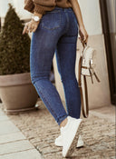 High-Waist Button Fly Slim Fit Women's Jeans