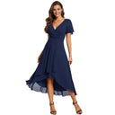 Chic Asymmetric Hem Women's Wrap Dress