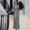 Chic Long Sleeve Maxi Dress with Ruching