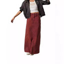 High-Waisted Long Denim Skirt with Pockets