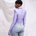 Chic Women's Turtleneck Bodysuit in Stretch Fabric