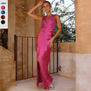 Chic Maxi Dress with Wrap Top & Side Slit