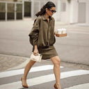 Chic Suede Imitation Pencil Skirt for Women