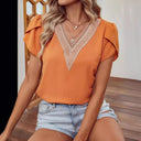 Lace Accented Women's Blouse Design