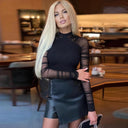 Chic Long Sleeve Bodysuit with Sheer Ruffles