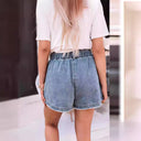 Stylish Women's Denim Shorts with Stretch Waist