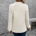 Lace-Detail Women's Blouse with Textured Finish