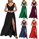 Chic Maxi Dress with Elegant Wrap and Side Slit