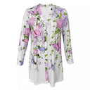 Floral Print Women's Extended Blouse Jacket