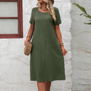 Chic Midi Dress for Women with Pocket Design