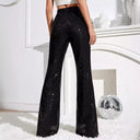 Chic Cropped Trousers with Glitter Accents