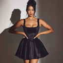 Chic Women's Cocktail Dress with Deep Back Design
