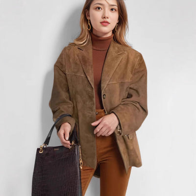 Chic Suede Blazer for Women