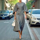 Chic Women's Maxi Dress with Statement Sleeves