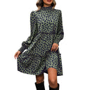 Stylish Gathered Puff Sleeve Women's Dress