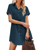 Chic Women's Shirt Dress with Stylish Collar and Button Placket