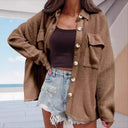 Women's Textured Oversized Blouse with Pockets