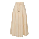 Long Ruffle Skirt with Elastic Waistband for Women