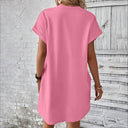 Chic Women's T-Shirt Dress with Convenient Pockets