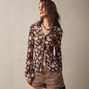 Chic Floral Print Long Sleeve Blouse for Women