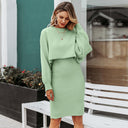 Chic Knitted Midi Dress with Cropped Sweater Top