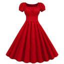 Elegant A-Line Dress with Puff Sleeves