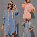 Chic Striped Women's Shirt Dress