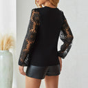 Floral Lace Sleeve Women's Long Sleeve Bodysuit