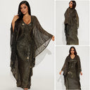 Sequined Evening Dress with Flared Hem for Women
