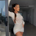Chic Women's Knit Dress with Cut-Out Accents