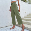 High-Waisted Belted Women's Culotte Trousers