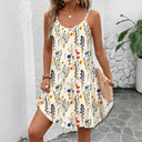 Floral Spaghetti Strap Dress with Flared Skirt