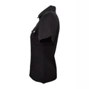 Trendy Short Sleeve Blouse with Zipper and Pockets