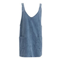 Women's Linen Dress with Deep Neckline & Pockets