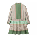 Chic Women's Long Sleeve Shirt Dress with Ruffle Hem