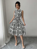 Chic Floral Midi Dress for Women