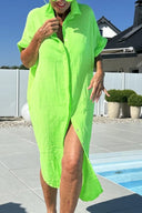 Women's Cotton Button-Up Beach Cover-Up
