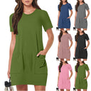 Stylish Women's T-Shirt Dress with Pockets
