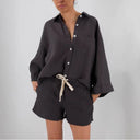 Chic Linen Blouse with Stylish Pockets for Women