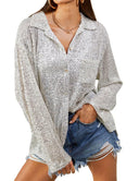 Chic Oversized Glimmering Blouse for Women