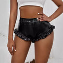 Chic High-Waisted Ruffle Faux Leather Shorts