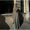 Chic Midi Dress with Full Zip and Flattering Design