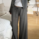 Summer Striped Pants with Elastic Waistband for Women