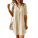 Chic Women's Dress with Button Accents