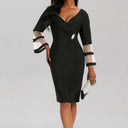 Glamorous Wrap Dress with Sheer Sleeves for Women