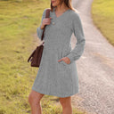 Chic Women's Dress with Vertical Design and Handy Pockets