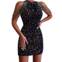 Chic Spaghetti Strap Party Dress with Delicate Accents