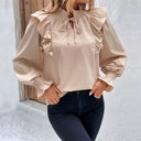 Chic Ruffle Neck Blouse for Women